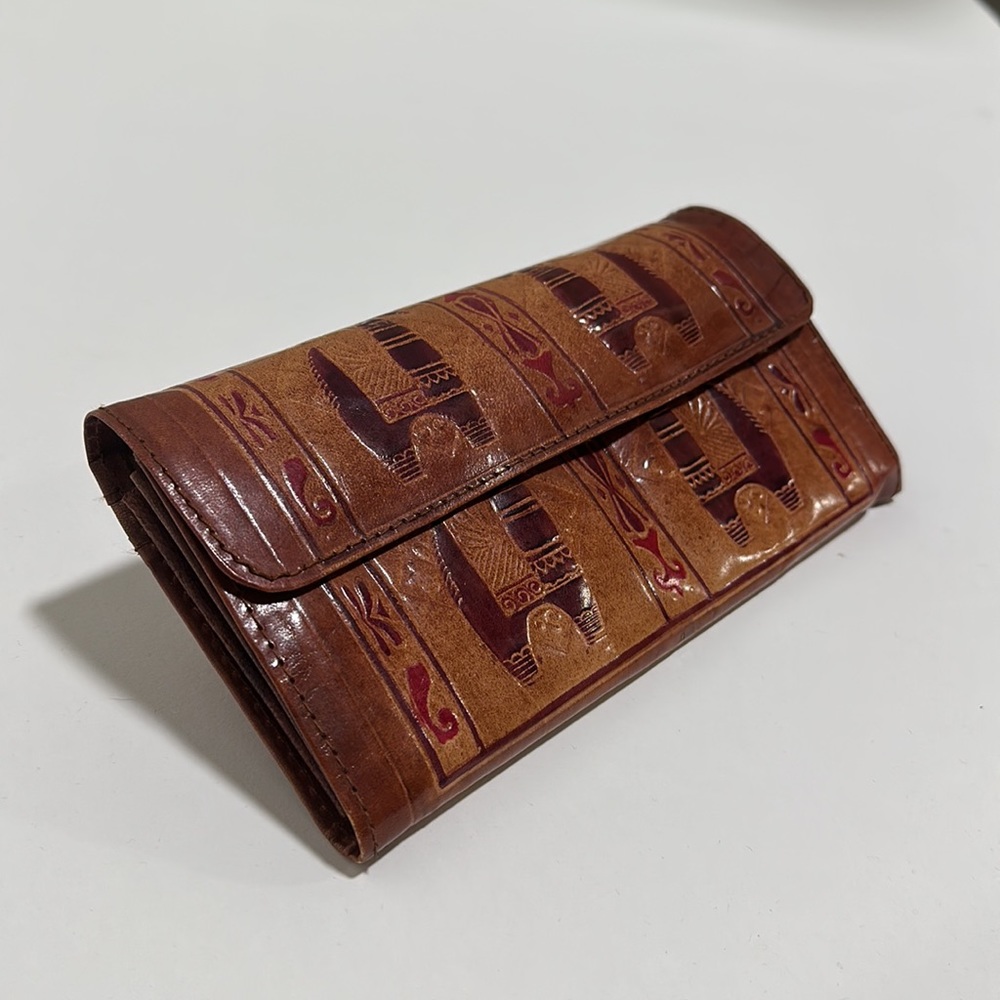 Embossed Brown Clutch/Wallet - Picture 2 of 6